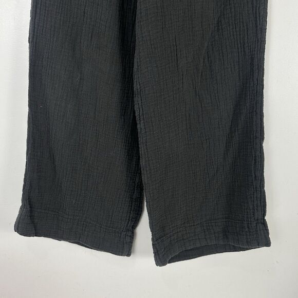 Faherty Dream 100% Organic Cotton Gauze Wide Leg Pants in Washed Black Women's M - Picture 5 of 11